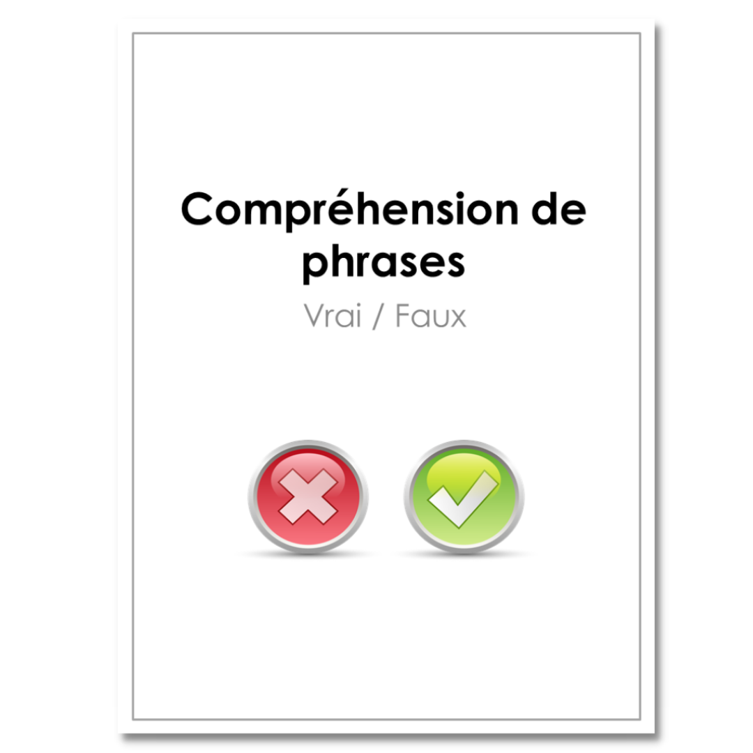 Boîte de Compréhension de phrases - Vrai/Faux