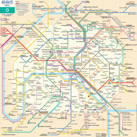 Le plan du métro agrandi à imprimer